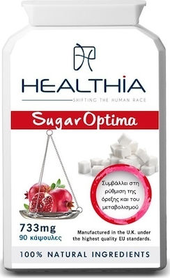 Healthia Sugar Optima 733mg Supliment pentru Slăbire 90 capace