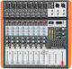 Ibiza Sound Consolă Analogică 8 Canale cu Putere fantomă & 8 Intrări XLR & Bluetooth