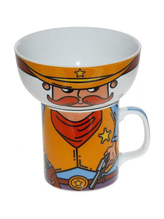 Espiel Cowboy Porcelain Cup Multicolour 2pcs