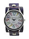 Nemesis Always Summer Leather Band Watch with Purple Leather Strap