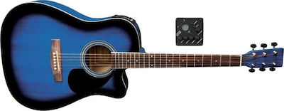 Gewa Acoustic Guitar D10-CE Cutaway Blueburst Cutaway Blue