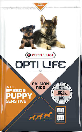 Versele Laga Opti Life Puppy Sensitive 2.5kg Dry Food Gluten-Free for Puppies with Rice and Salmon