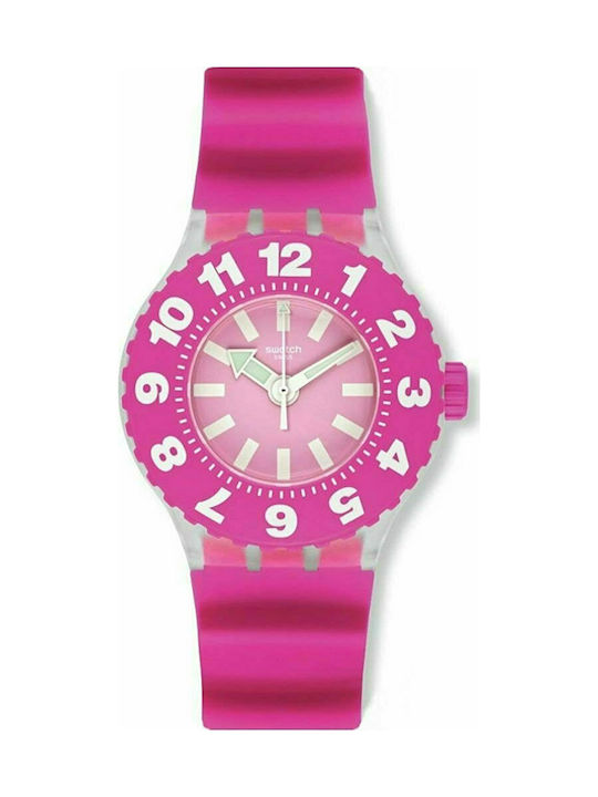 Swatch Die Rose Uhr mit Rosa Kautschukarmband