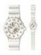 Swatch Die Weisse Watch with White Rubber Strap