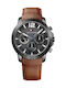 Tommy Hilfiger Holden Ανδρικό Ρολόι 44mm Χρονογράφος Μπαταρίας με Καφέ Δερμάτινο Λουράκι