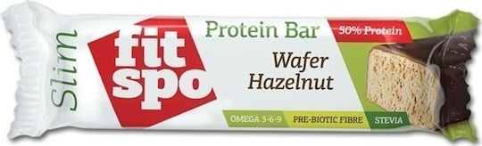 Fit Spo Slim Protein Bar Riegel mit 50% Protein & Geschmack Wafer Hazelnut 50gr