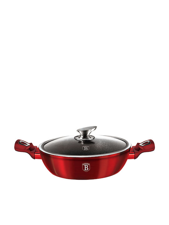 Berlinger Haus Metallic Line Shallow Pot made of Aluminum 2.3lt / 24cm Burgundy