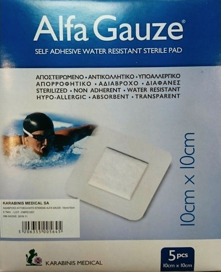 Alfashield Alfa Gauze Αυτοκόλλητα Επιθέματα 10x10cm 5τμχ