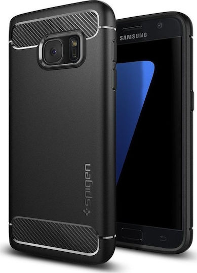 Spigen Rugged Armor Задна корица Силикон 1.2мм Черен (Galaxy S7)