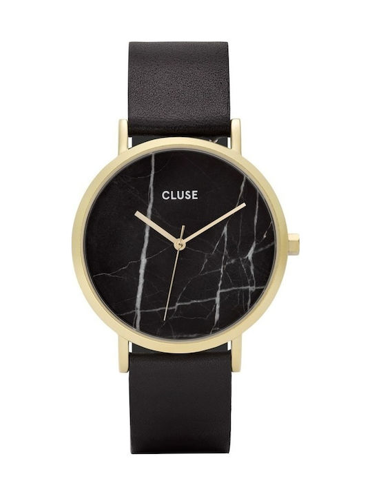 Cluse La Roche Watch with Leather Strap Black
