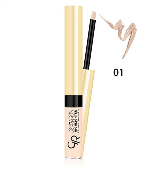 Golden Rose Longstay Highlighter Shimmer Eyeshadow 01 Σκιά Ματιών σε Κρεμώδη Μορφή με Μπεζ Χρώμα 2.1ml