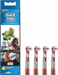 Oral-B Ανταλλακτικό για Ηλεκτρική Οδοντόβουρτσα Stages Power Star Wars για 3+ χρονών 4τμχ
