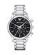 Emporio Armani Uhr Chronograph Batterie mit Silber Metallarmband