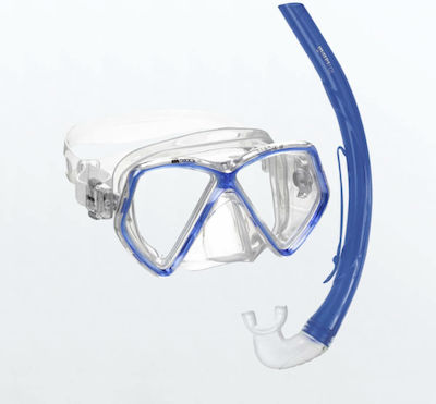 Mares Kids' Silicone Diving Mask Set with Respirator Zephir Set Blue