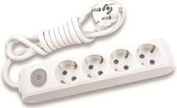 Panasonic WLTA04432WH Power Strip with Surge Protection 4 Positions with Switch and Cable 3m