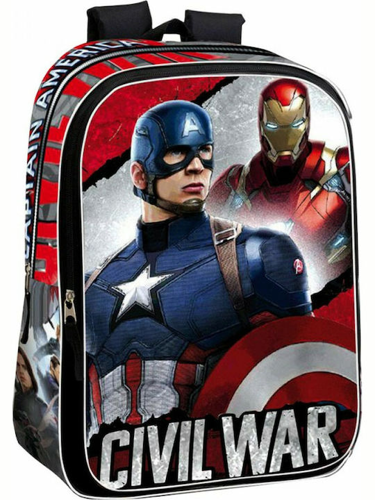 Paxos Civil War Captain America School Bag Backpack Elementary, Elementary Multicolored