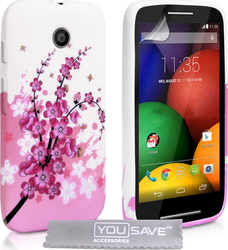 YouSave Accessories Floral Bee Silicone Gel Case (Moto E) Multicoloue YouSave Accessories Floral Bee Silicone Gel Case (Moto E) Multicoloue