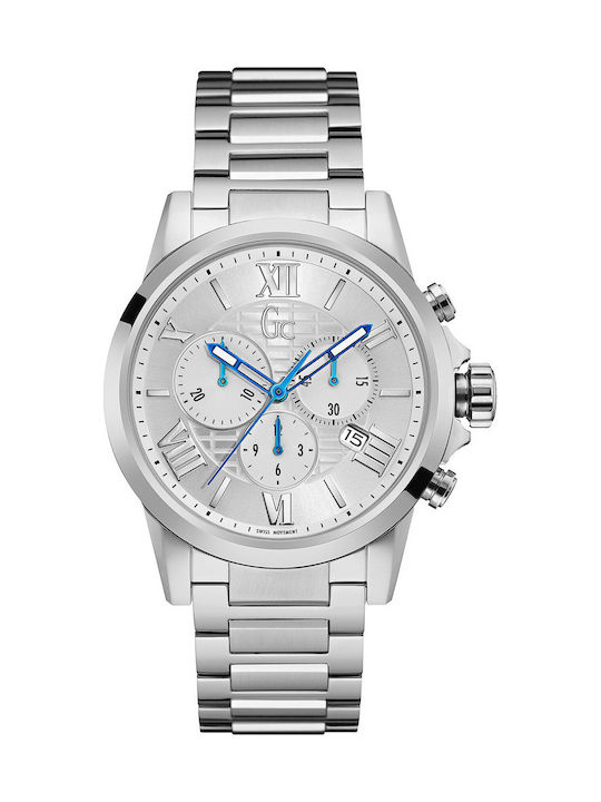 GC Watches Uhr Chronograph Batterie mit Silber Metallarmband Y08007G1