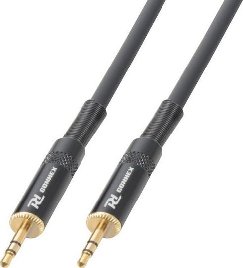 Power Dynamics 3.5mm Jack Cable Male - 3.5mm Male Black 1.5m with Gold Plated Terminals