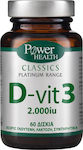 Power Health Platinum Range D-Vit 3 Βιταμίνη για Ανοσοποιητικό 2000iu 60 ταμπλέτες