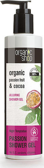 Natura Siberica Organic Shop Night Temptation Moisturizing Shower Gel With Passion Fruit & Cocoa Scent 280ml