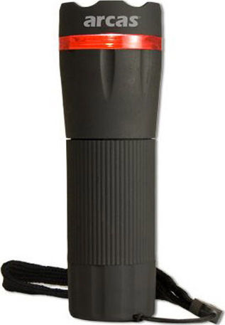 Arcas Taschenlampe LED mit maximaler Helligkeit 60lm Watt Torch Schwarz