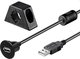 Ampire USB 2.0 Cablu USB-A - USB-A female Negru 2m XUB200