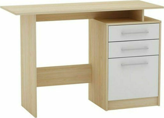 Birou Decon Din Lemn Alb / Natural 120x48x76 cm EO3036,7
