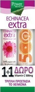Power Health Echinacea Extra & Vitamin C 500mg Supplement for Immune System Support 2 x 22 Effervescent Tablets Orange Flavor