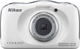 Nikon Coolpix W100 Kompakte Kamera 13.2MP Optischer Zoom 3x mit Bildschirmgröße 2.7" und Videoauflösung 1920 x 1080 Pixel Weiß