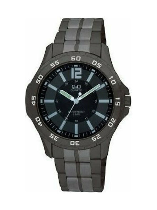 Q&Q Uhr mit Schwarz Metallarmband Q258J402Y