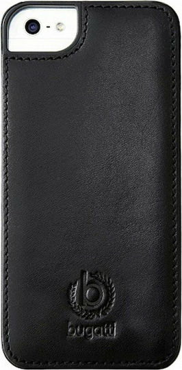 Bugatti Umschlag Rückseite Synthetisches Leder Schwarz (iPhone 5/5s/SE)