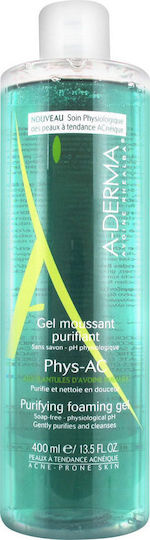 A-Derma Phys-AC Purifying Foaming Gel Cleansing Face for Acne-Prone Skin 400ml