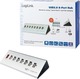 LogiLink USB-Hub 7 Anschlüsse USB 2.0 mit USB-A Anschluss Grau