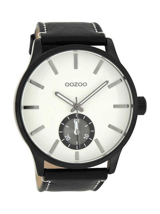 Oozoo Timepieces Uhr Batterie mit Schwarz Lederarmband