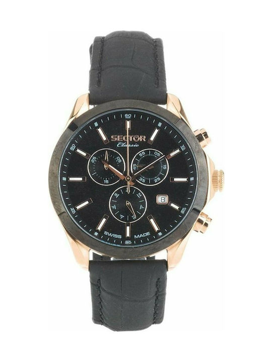 Sector Watch Chronograph Battery with Black Leather Strap R3271785009