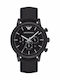 Emporio Armani Men's Watch 46mm Chronograph Battery with Black Leather Strap