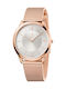 Calvin Klein Watch with Pink Gold Metal Bracelet K3M21626