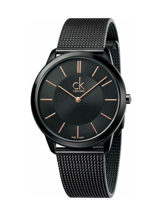 Calvin Klein Uhr Batterie mit Schwarz Metallarmband