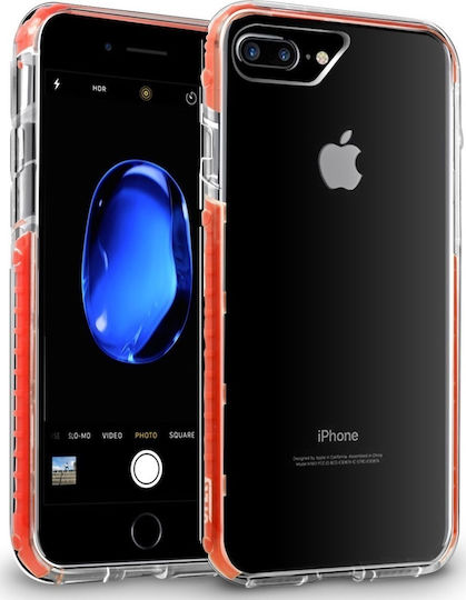 Orzly Fusion Bumper Clear Back Cover Silicone Red (iPhone 8/7 Plus)