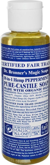 Dr Bronner's Pure Castile Soap Peppermint Shower Gel & Peppermint Scent 237ml