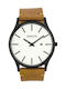 Dukudu Harald Watch Battery with Brown Leather Strap