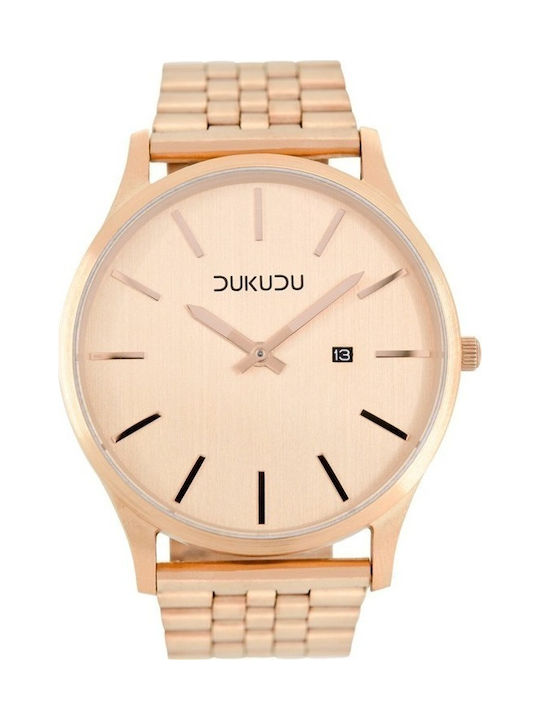 Dukudu Gustav Watch Battery with Pink Gold Metal Bracelet