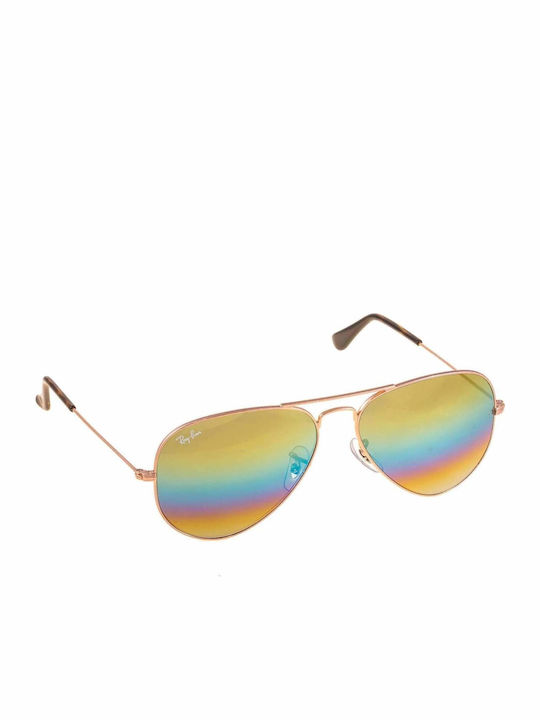 Ray Ban Aviator Unisex Sunglasses with Brown Me...