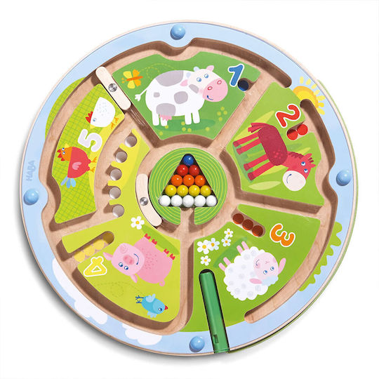 Haba Labirint Joc Magnetic "Farmă" din Lemn pentru 24++ Luni