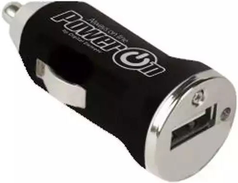 Power On Car Charger 5W 1A with One Port 1xUSB-A Black Color