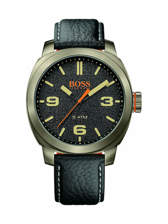 Hugo Boss Orange Cape Town Watch Battery with Black Leather Strap