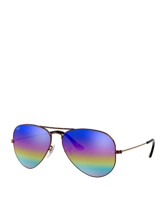 Ray Ban Aviator Unisex Sunglasses with Black Me...
