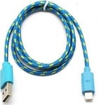 Braided USB to Lightning Cable Blue 1m (V8A)