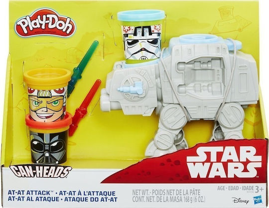 Hasbro Плей-Доу Пластелини - Игра Star Wars At-At Attack с Кутии Глави за 3+ Години 2 Бр